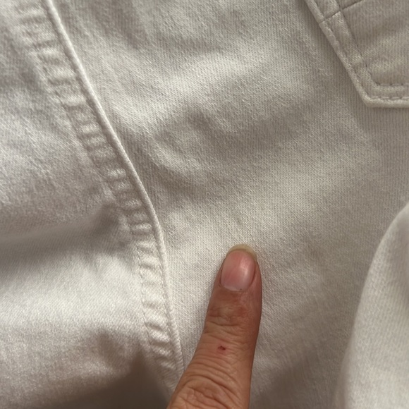 Chico’s So Slimming Girlfriend Crop patchwork white jeans‎ size 1.5/10 - Picture 4 of 14